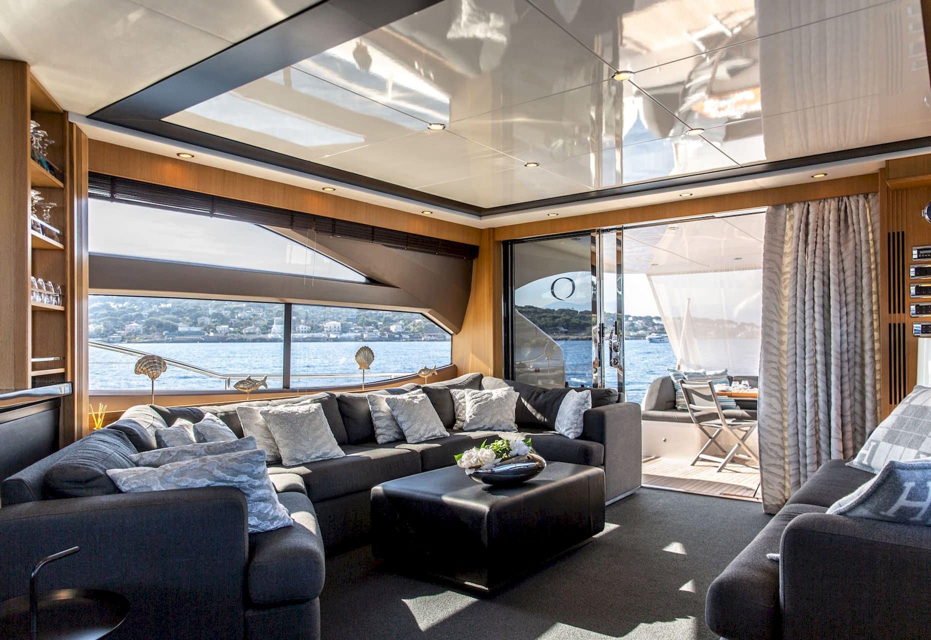 The main saloon aboard the Princess 72